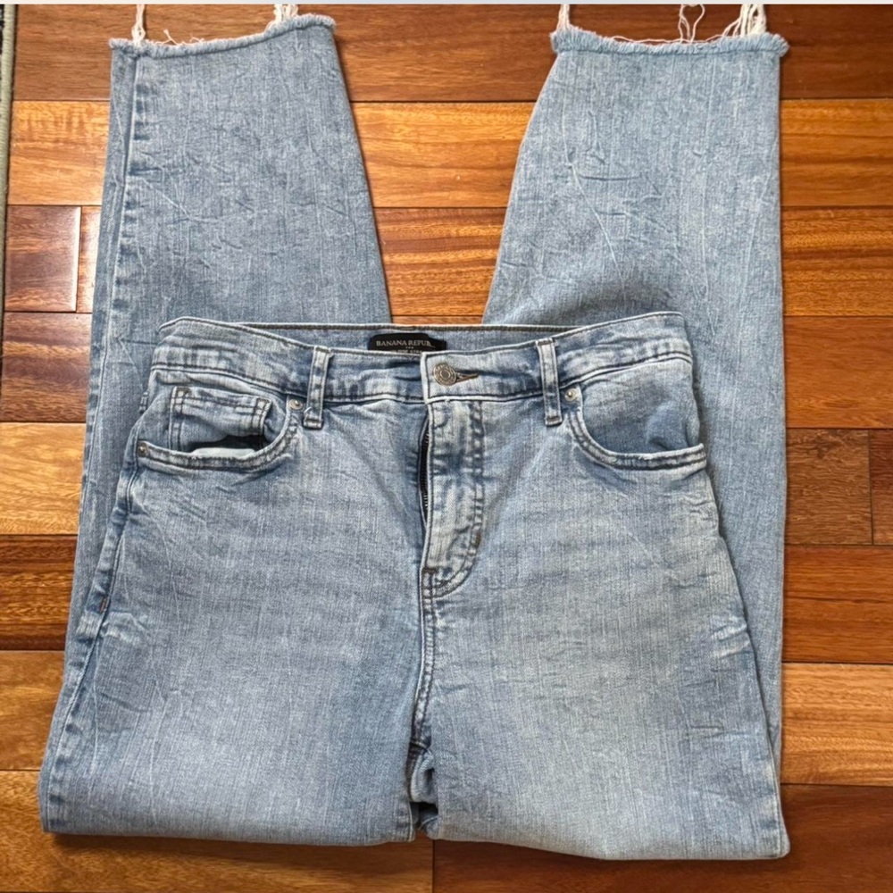 NWOT BR Classic Light Blue Women Jeans Raw Hem